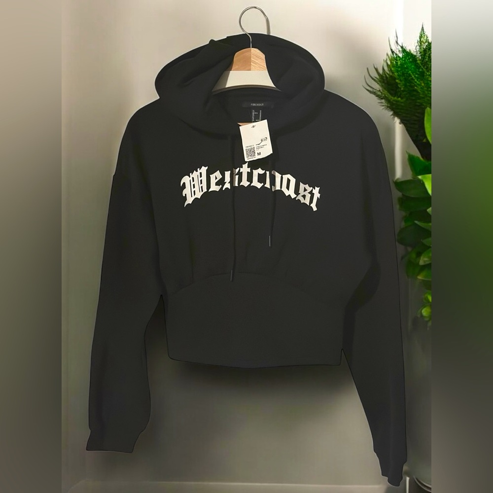 Bustier “West Coast” Cropped Hoodie w/ Boning  NWT 🏷️ by- Forever 21 | Sz: M